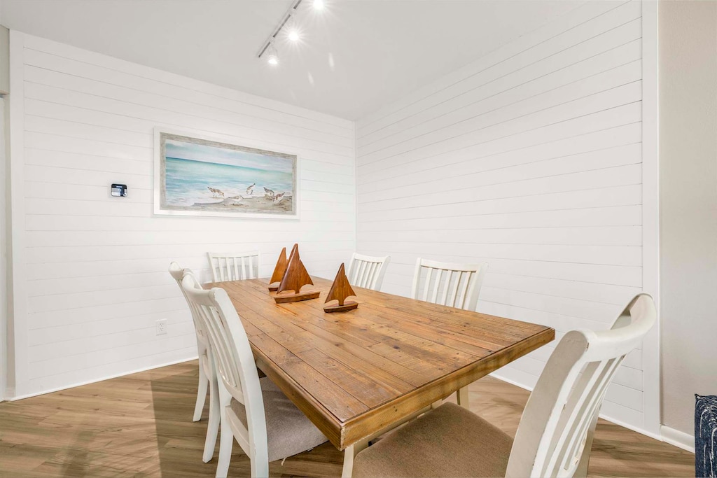 Dining table with seating for six