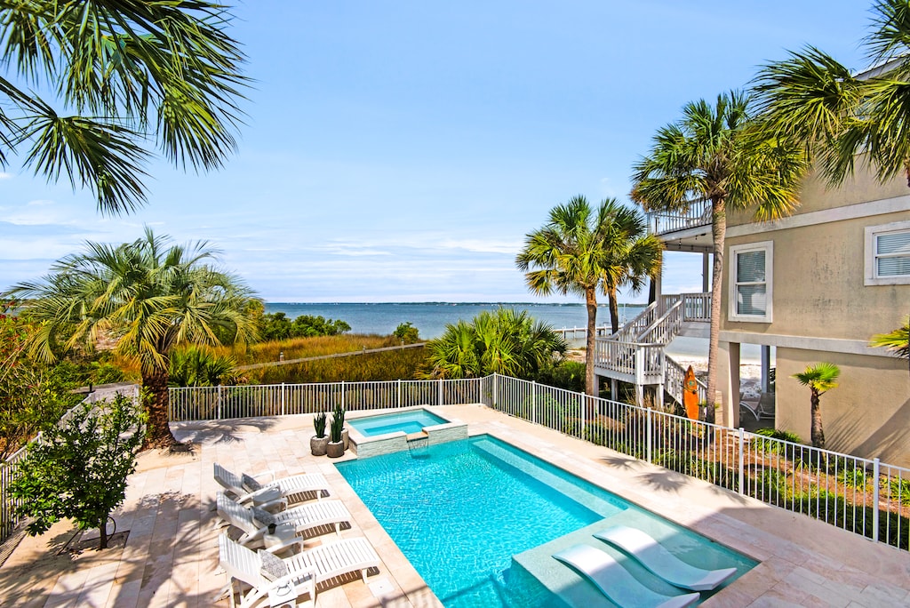 Take in the views from the balcony