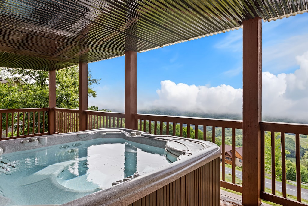Relax in the Covered Hot Tub