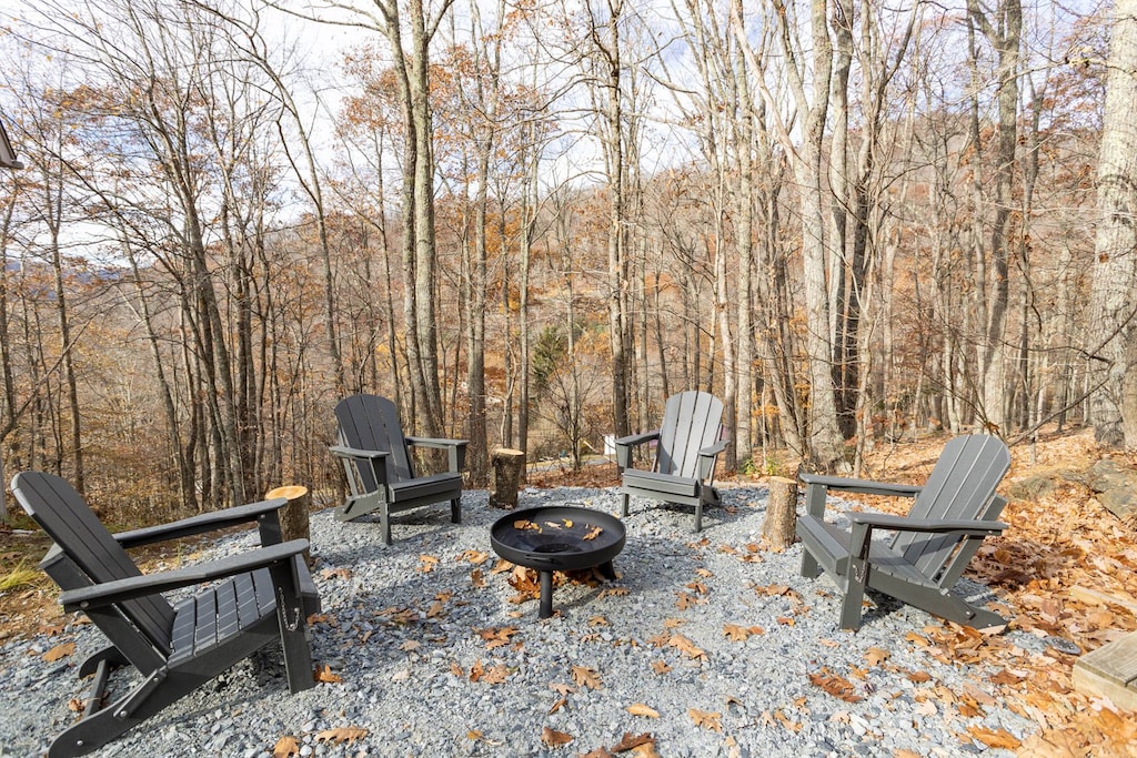 Fire Pit with Adirondack Style Seating