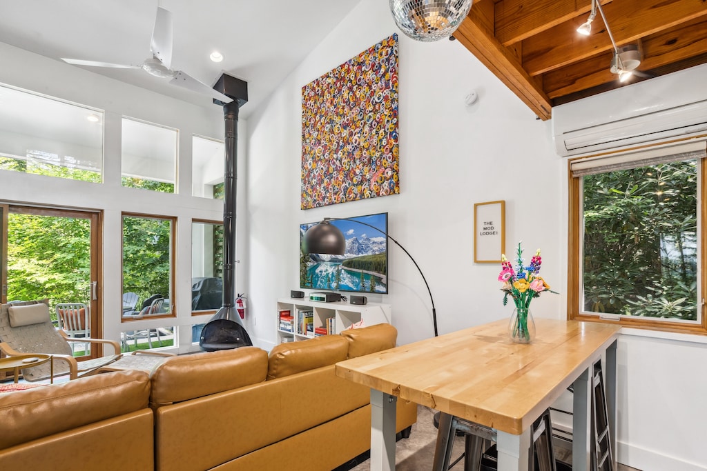 Island Seating for Two Open to the Living Room