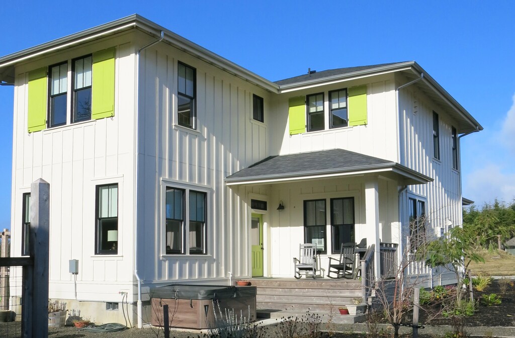 Relax in the back yard with a private hot tub