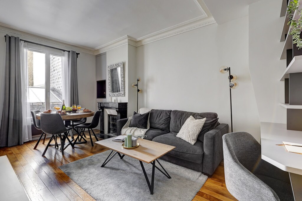 The open-plan living and dining area