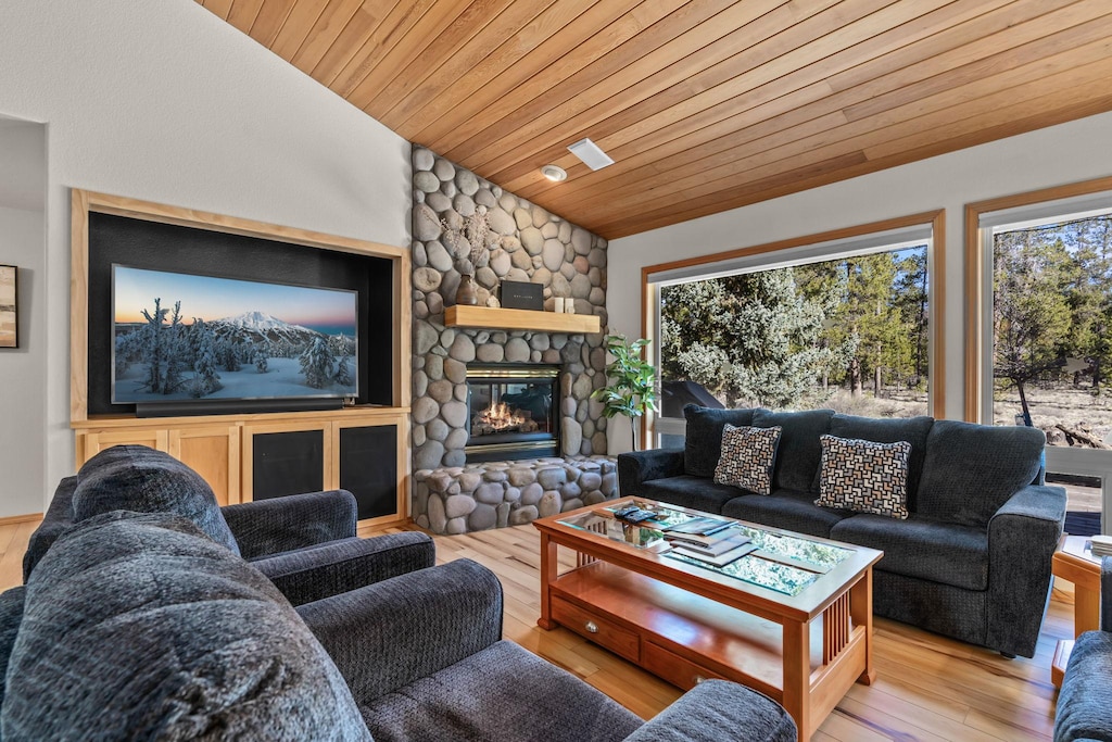 Living room - Forest Views and Cozy Fireplace 
