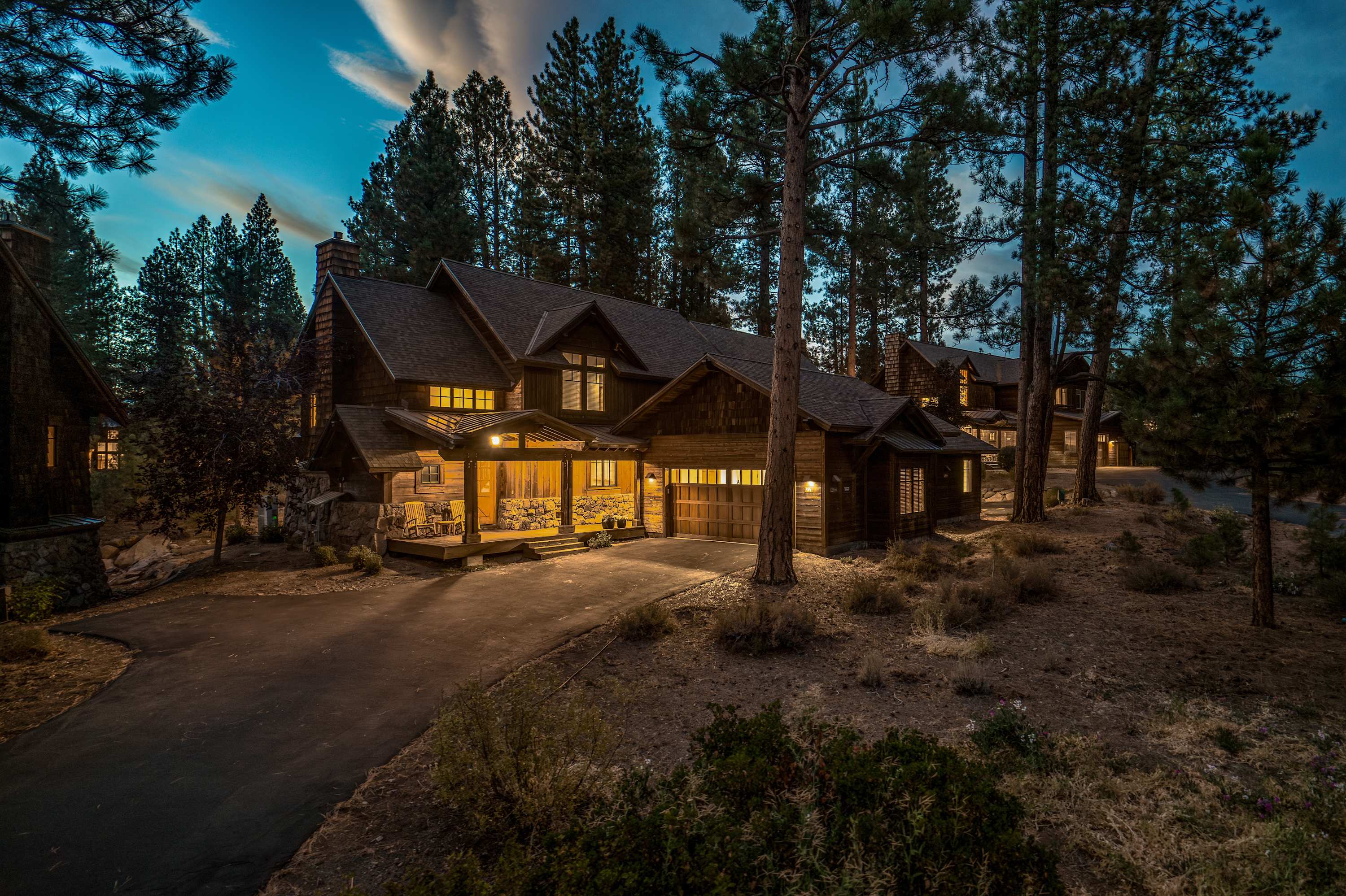 Exterior three-bedroom Cottage with private entrance and two-car garage.