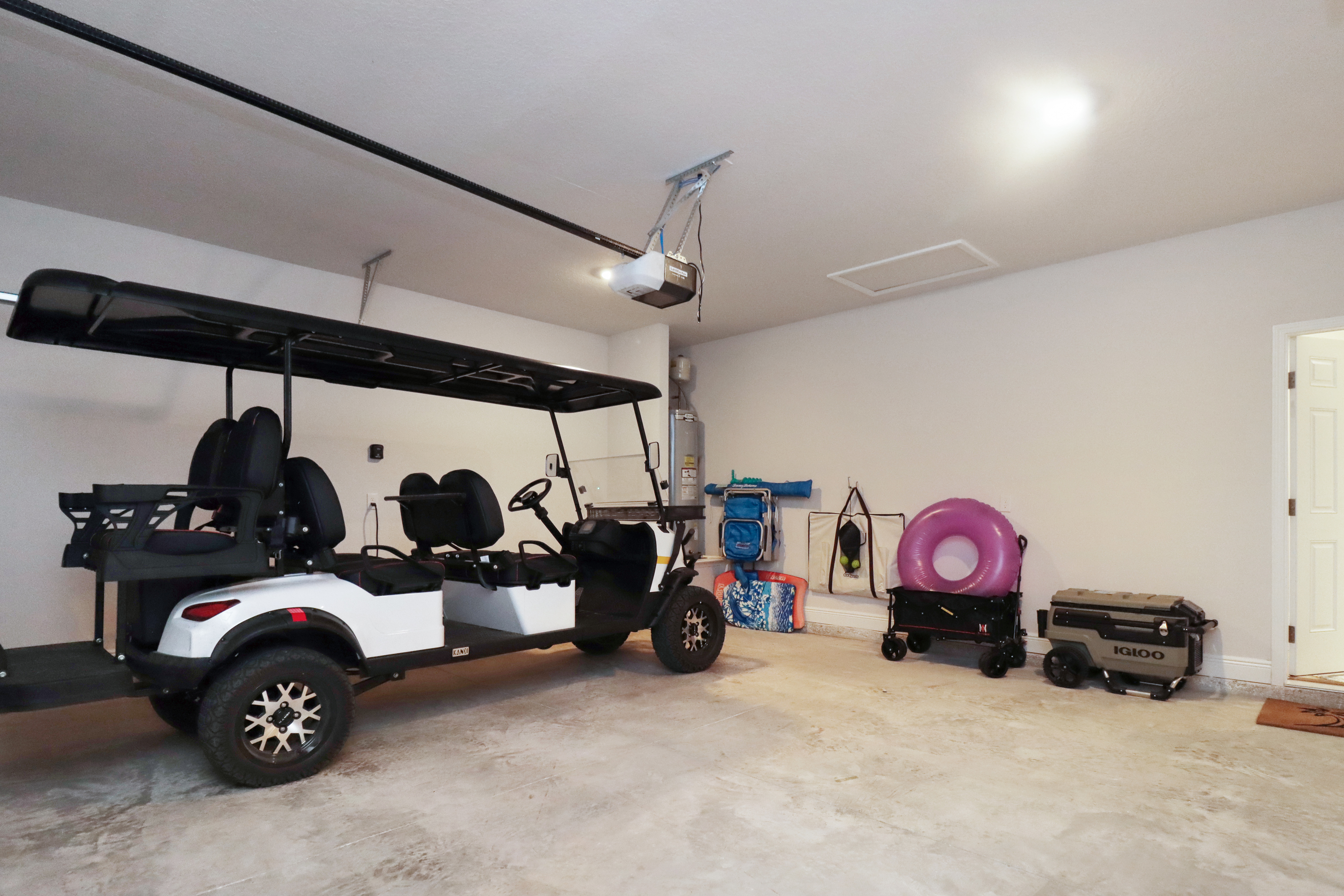 Enclosed Garage with Golf Cart