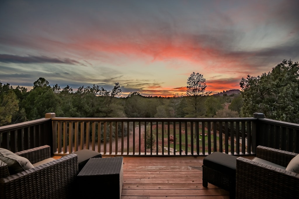Sunset view from the deck
