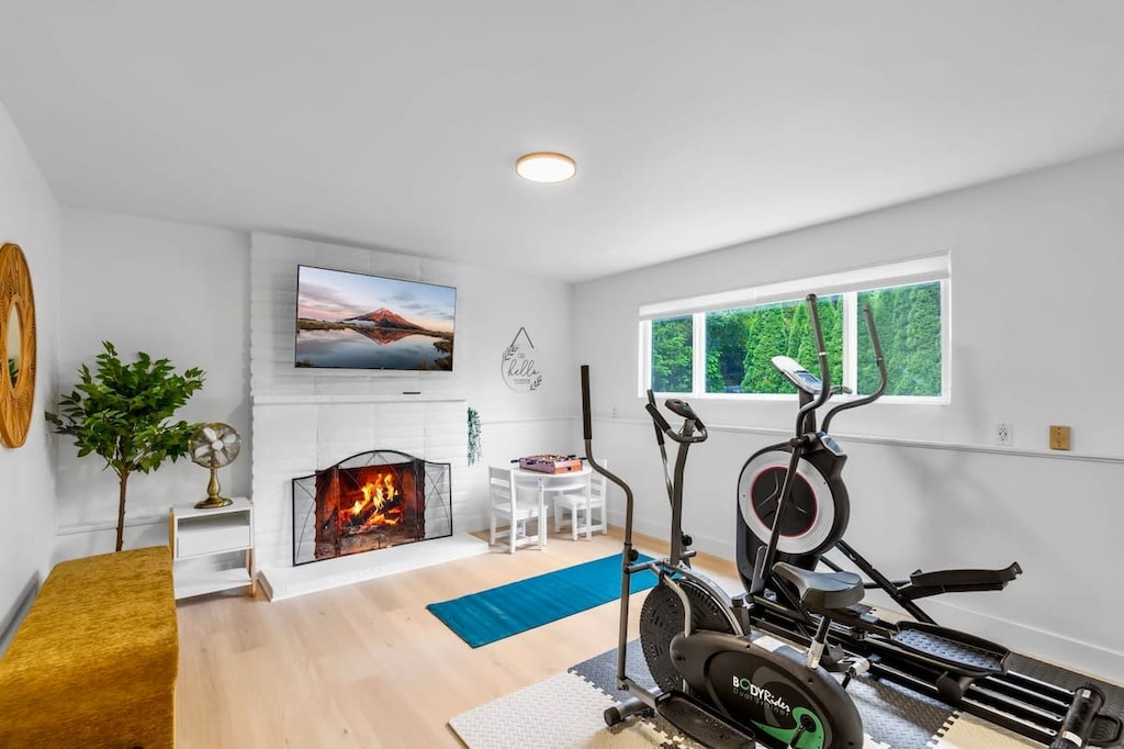 We prepare a gym as our entertainment room in the basement