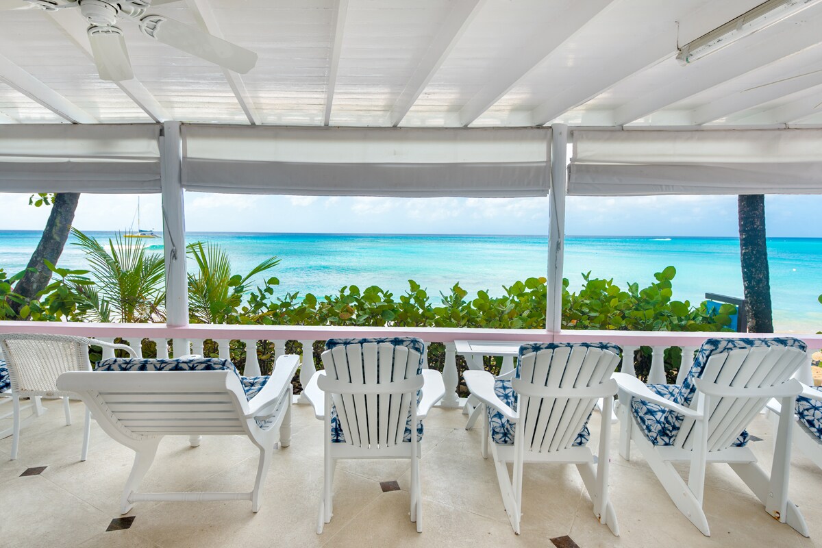 The amazing beachfront patio with endless beach views