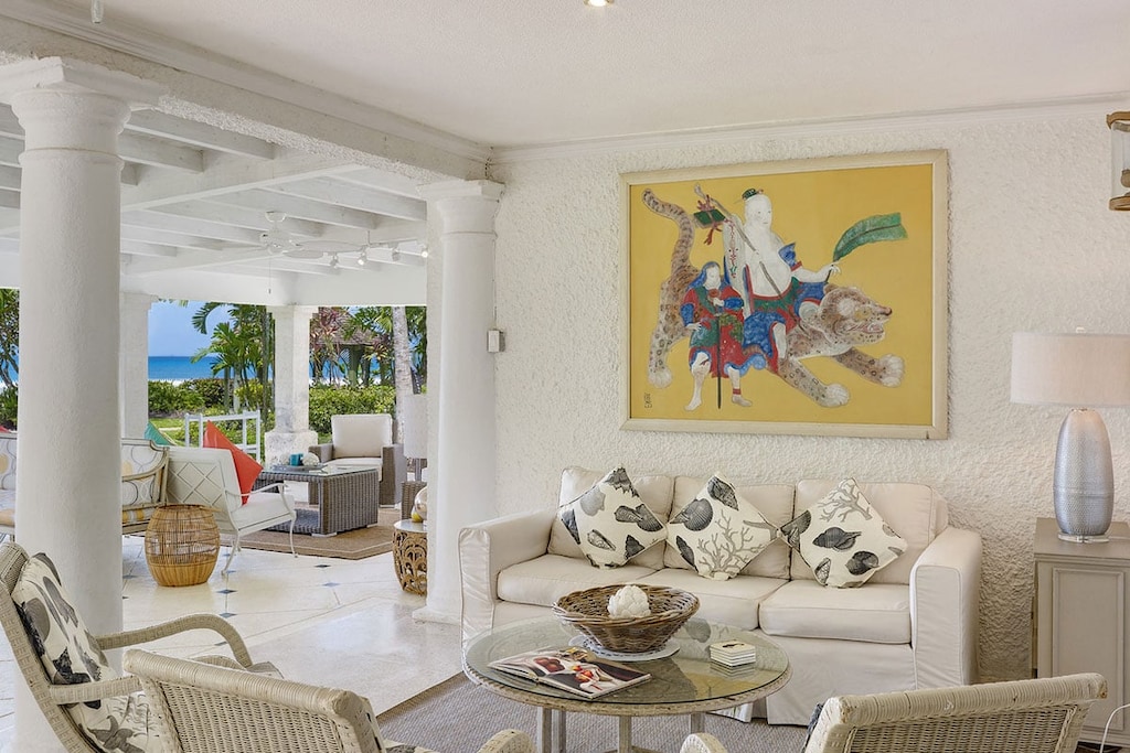 The second more formal lounge area inside the villa