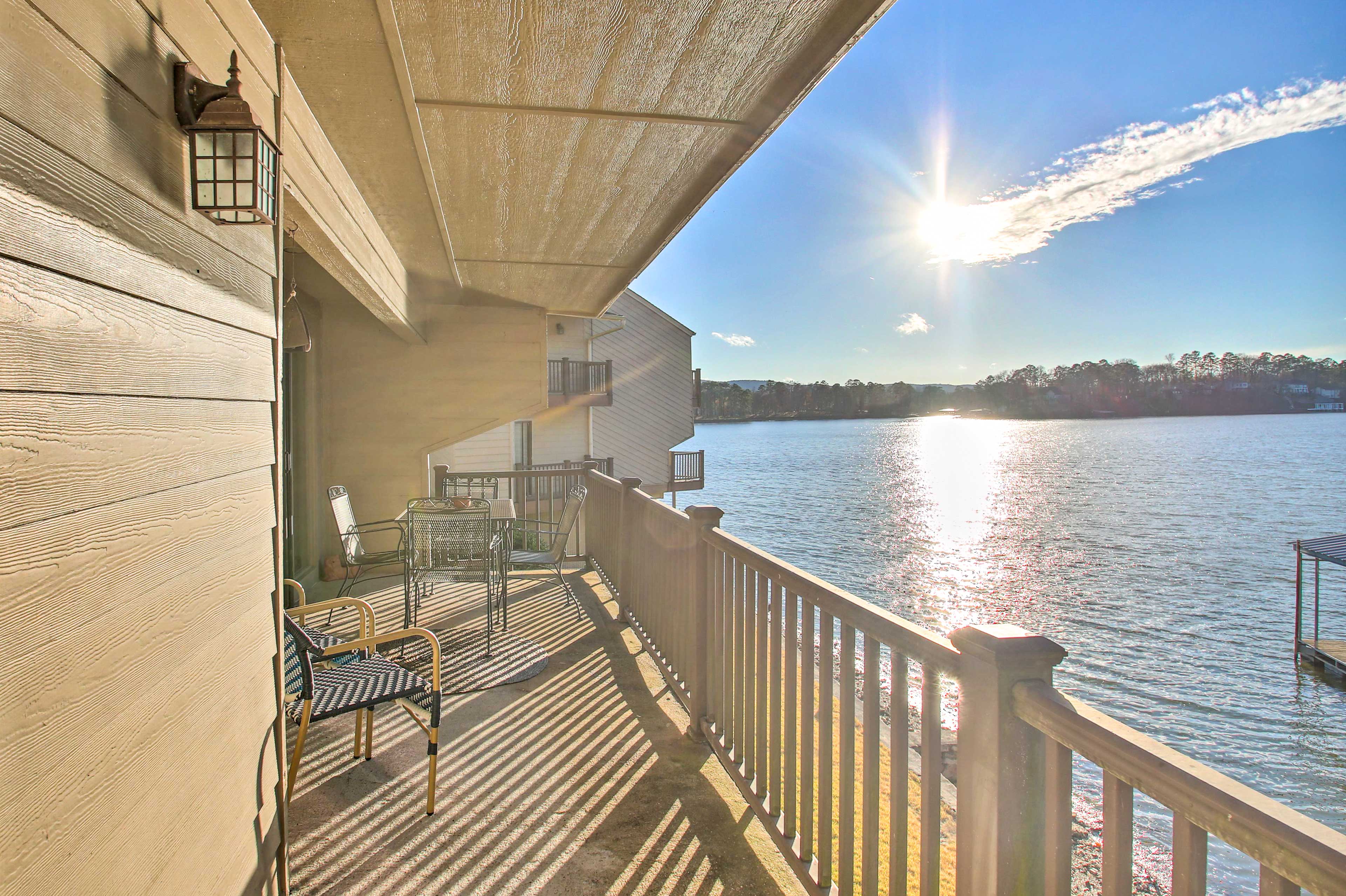 Property Image 2 - Lakefront Hot Springs Condo w/ Boat Dock!