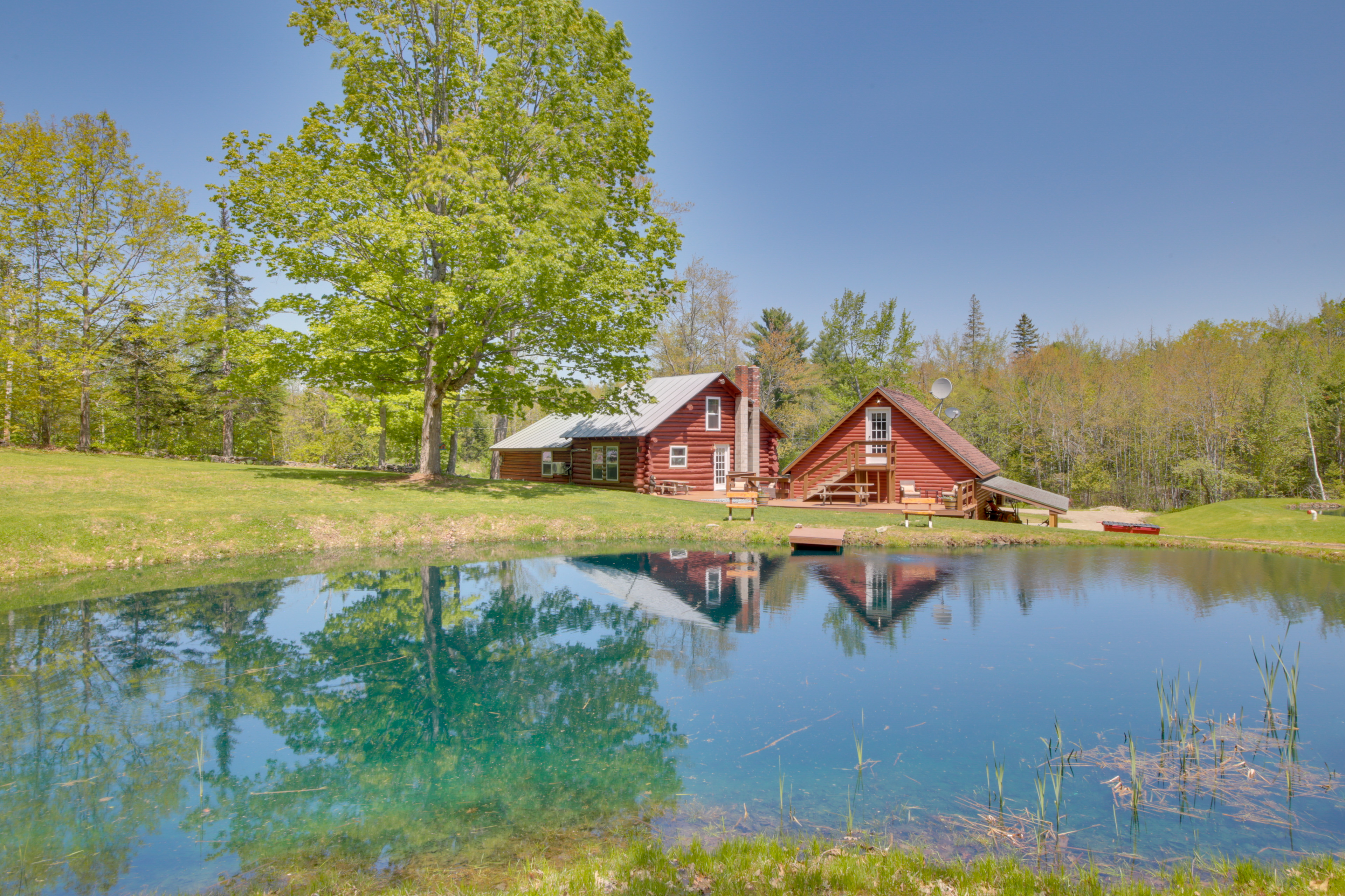 Property Image 1 - Unique Maine Log Cabin w/ Trout Ponds & Sauna!