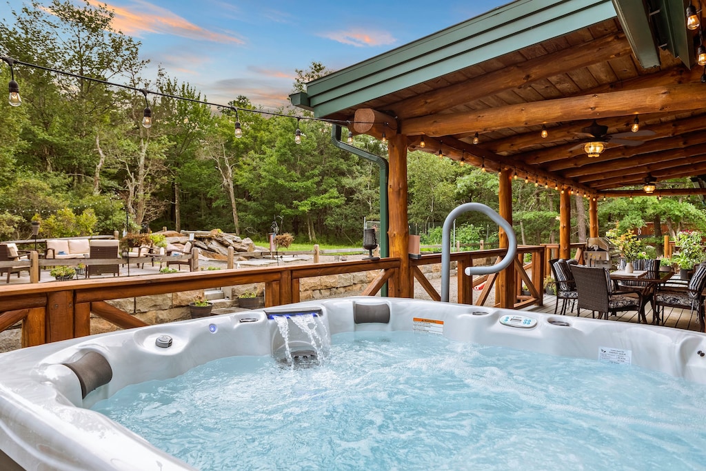 Take a relaxing dip in the hot tub.