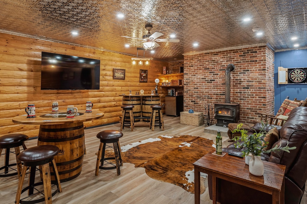 Sports bar in the game room.