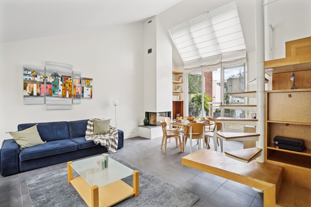 The open-plan living and dining area