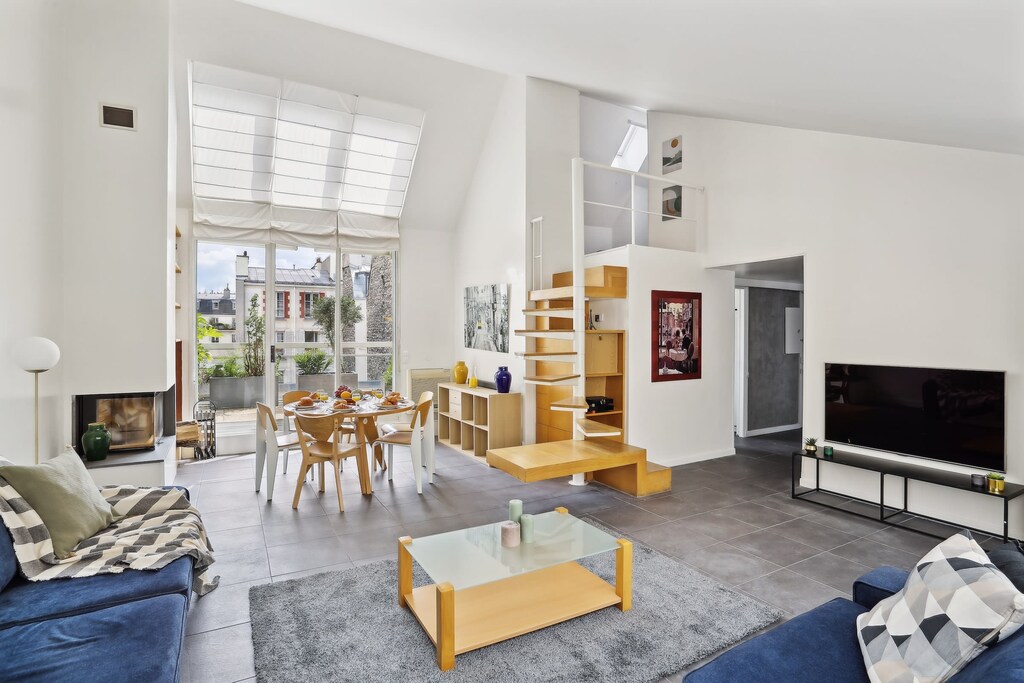 The open-plan living and dining area