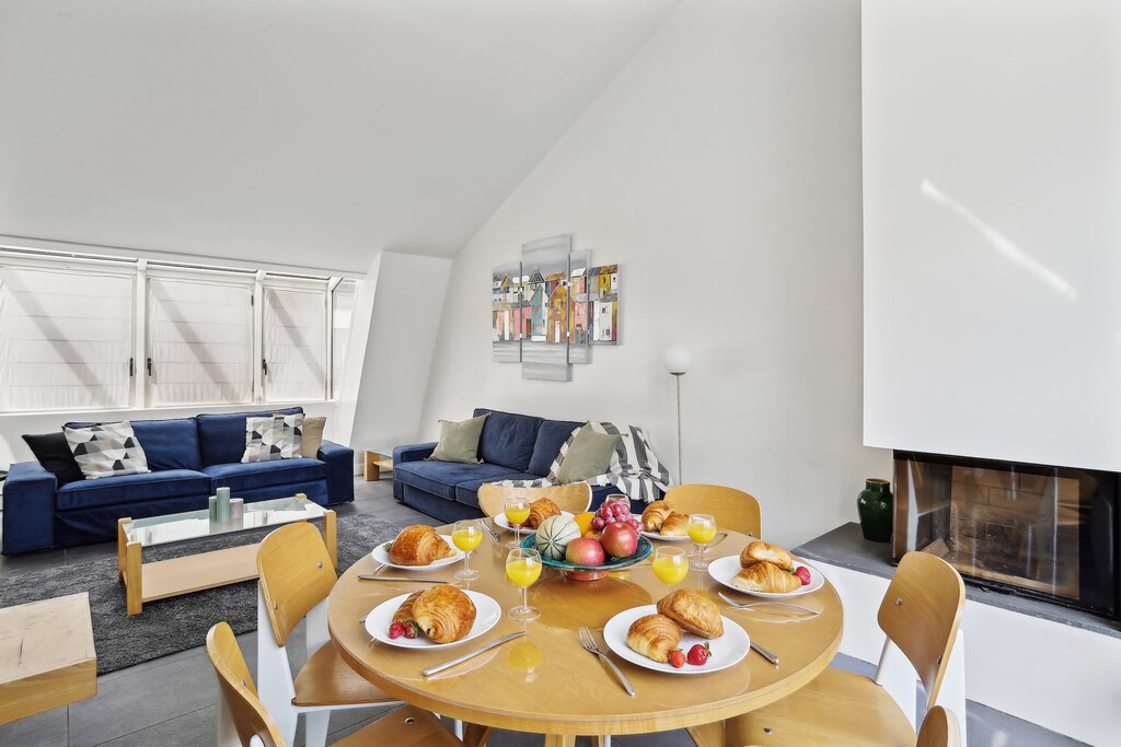 The open-plan living and dining area