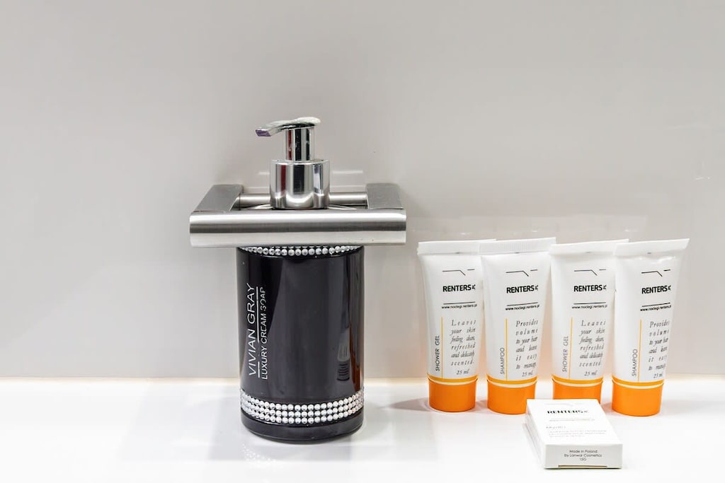 Free toiletries in the bathroom. 