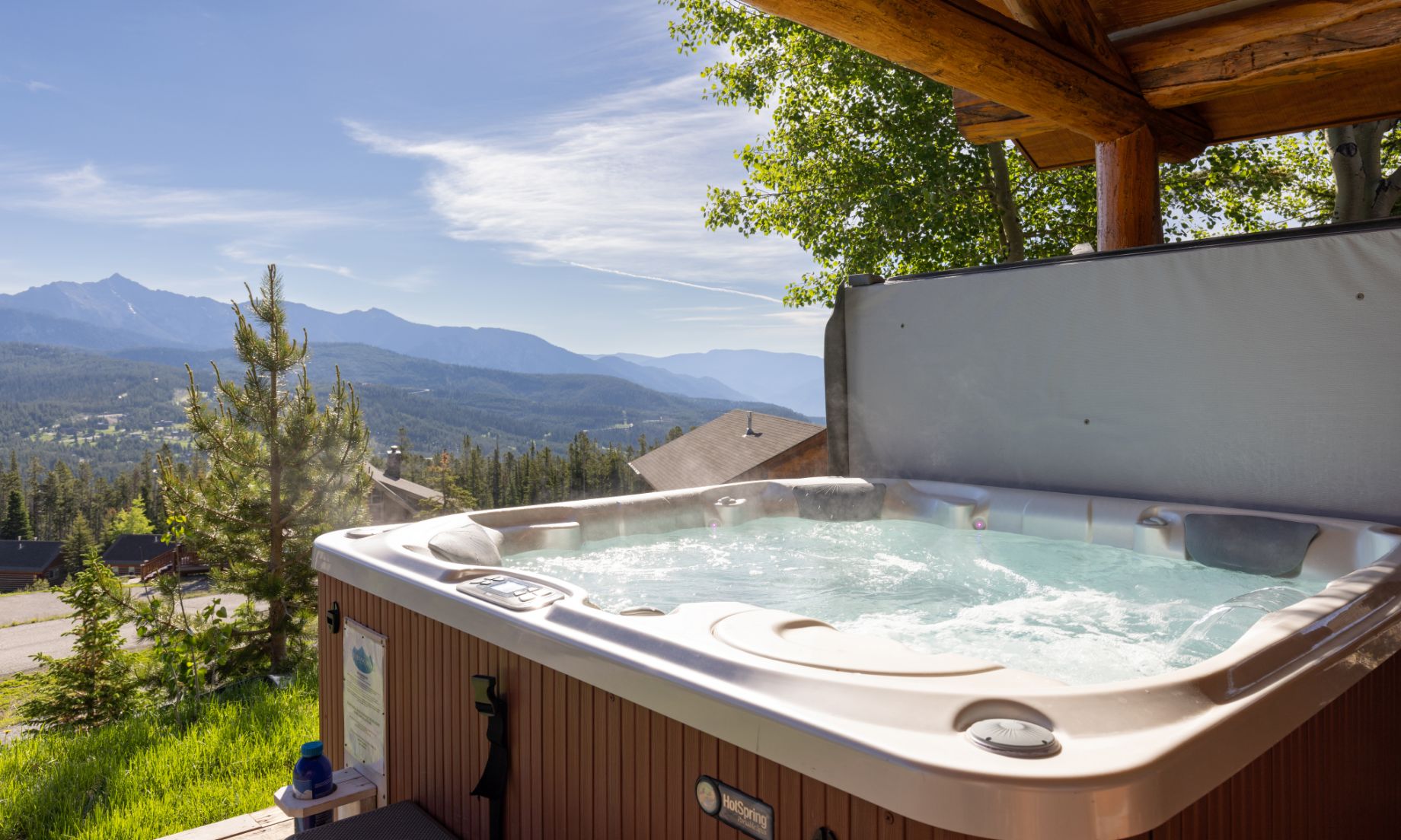 Enjoy the private hot tub