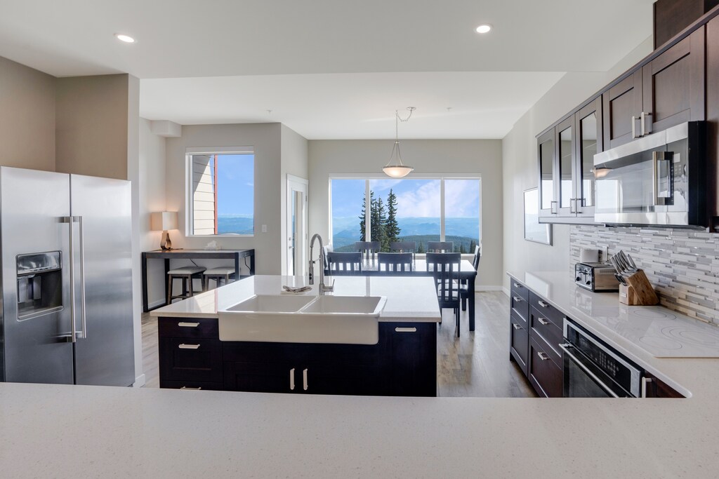 The view from the dining table overlooks some of SilverStar's village.