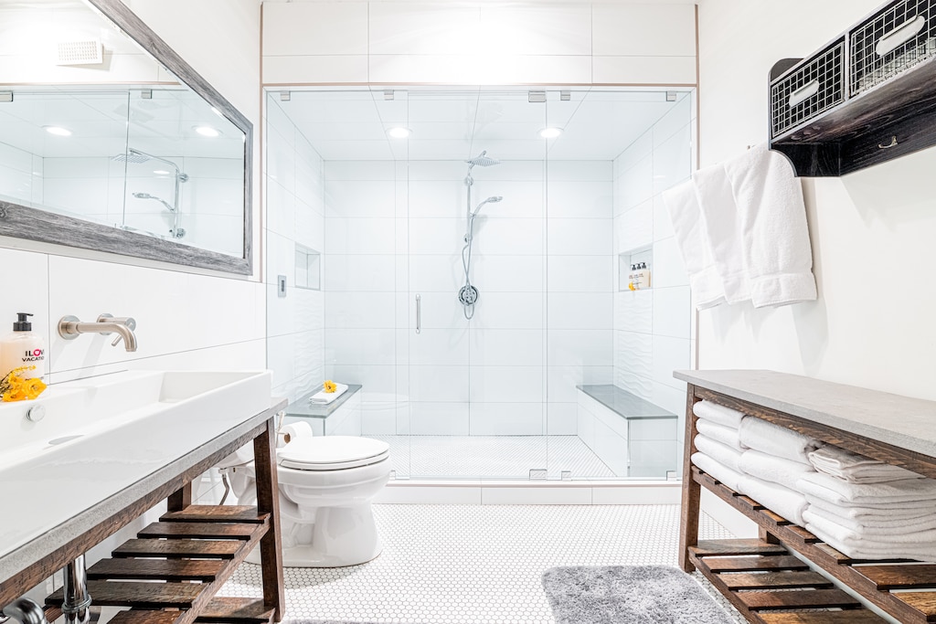 Bunk Room Private Bath with an Oversized Steam Shower