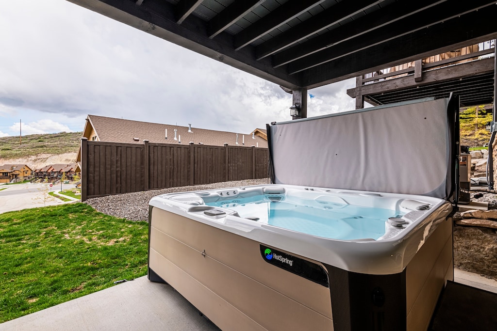 Soothing private hot tub