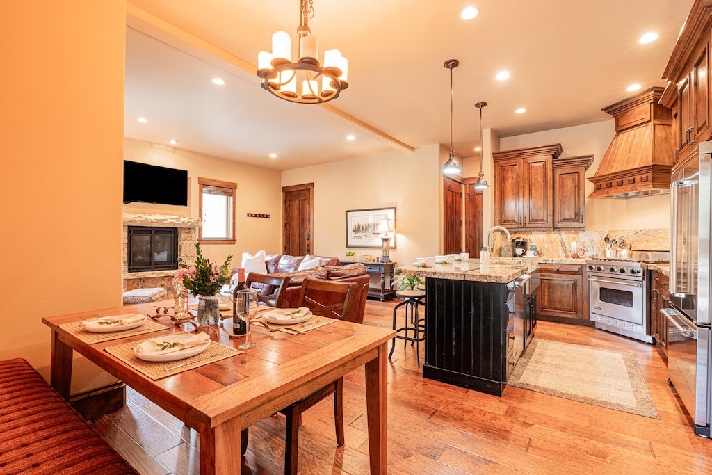 Dining area and kitchen