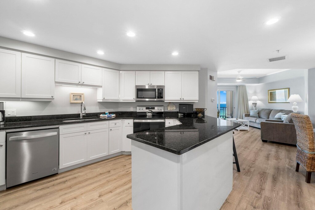 Open Concept Living, Dining & Kitchen