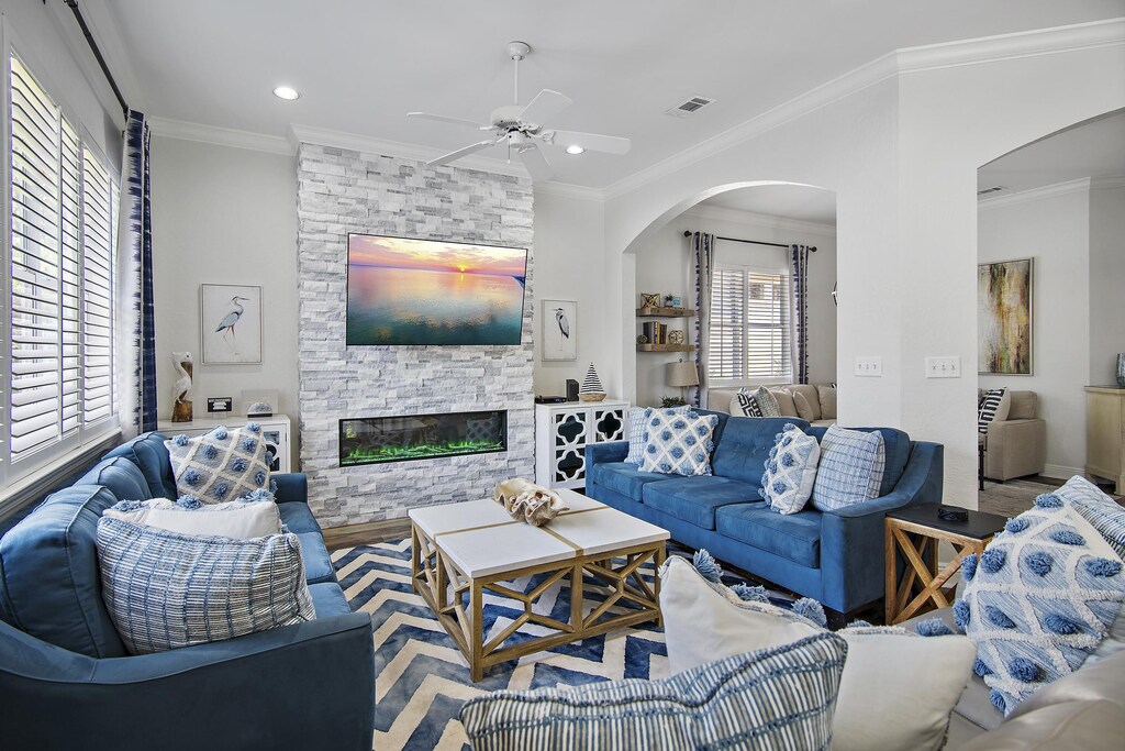 Living Area with Fireplace