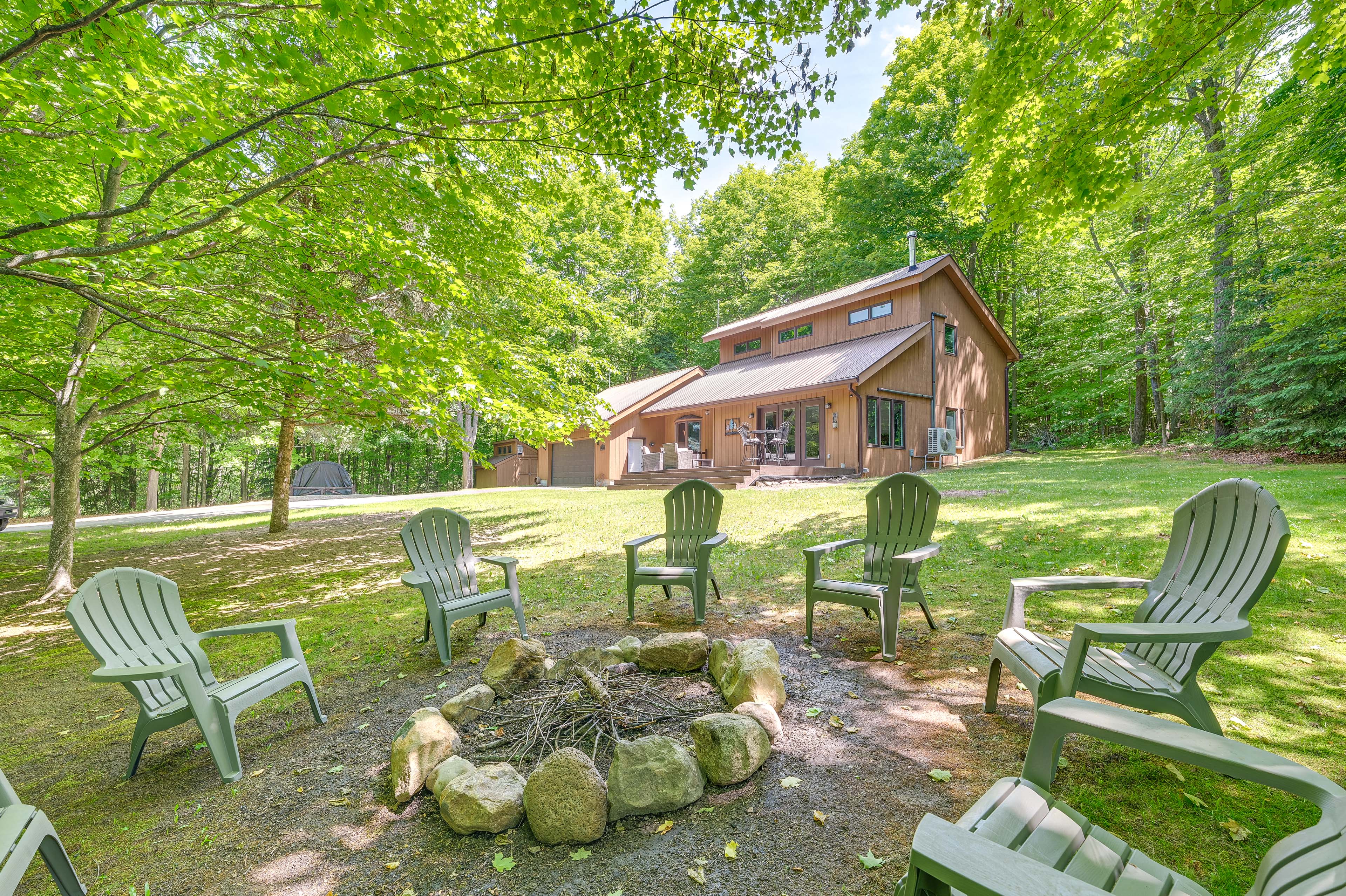 Property Image 1 - Alden Home w/ Fire Pit: Steps to Torch Lake!