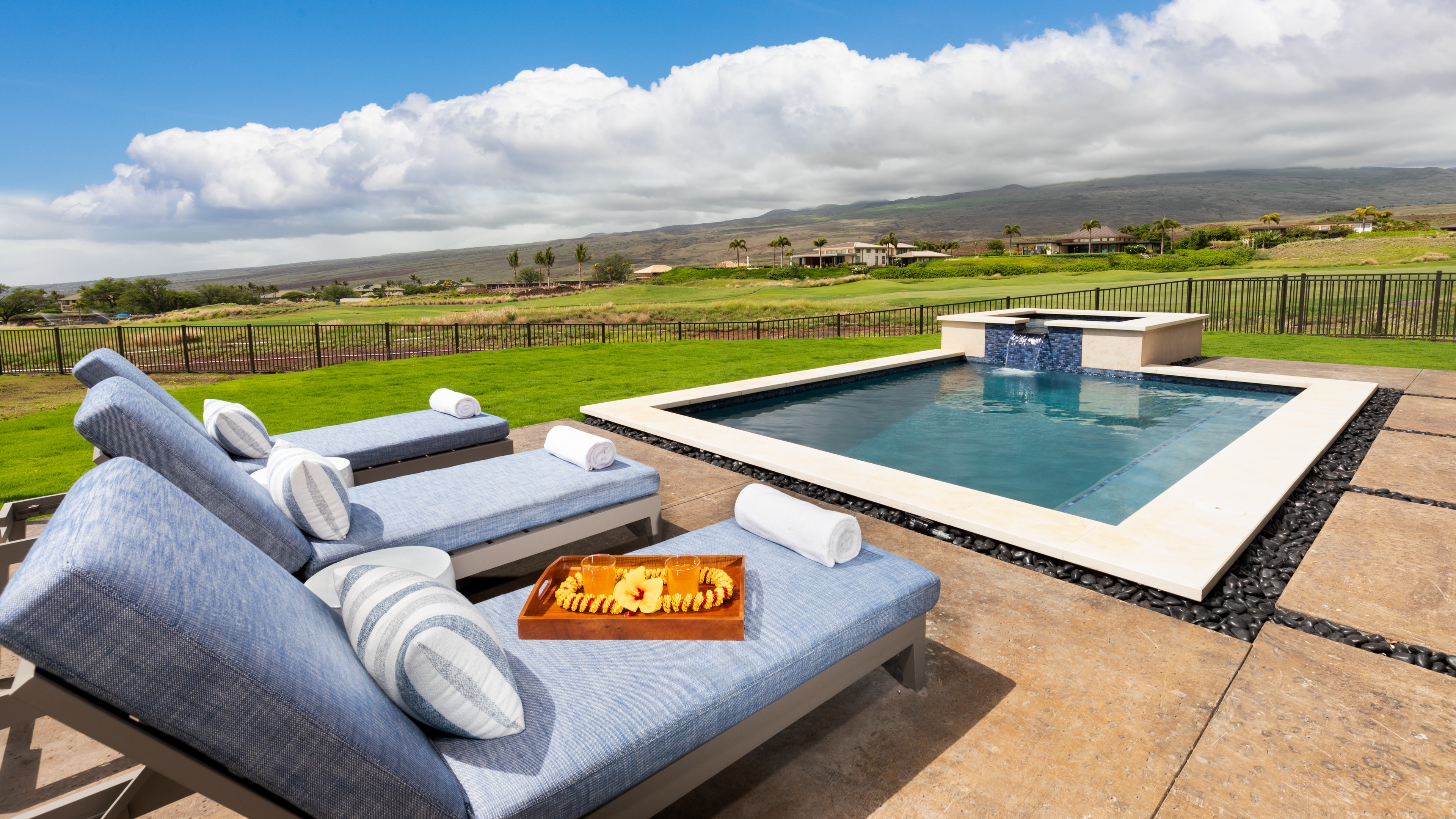 Lounge in the sun by the private pool