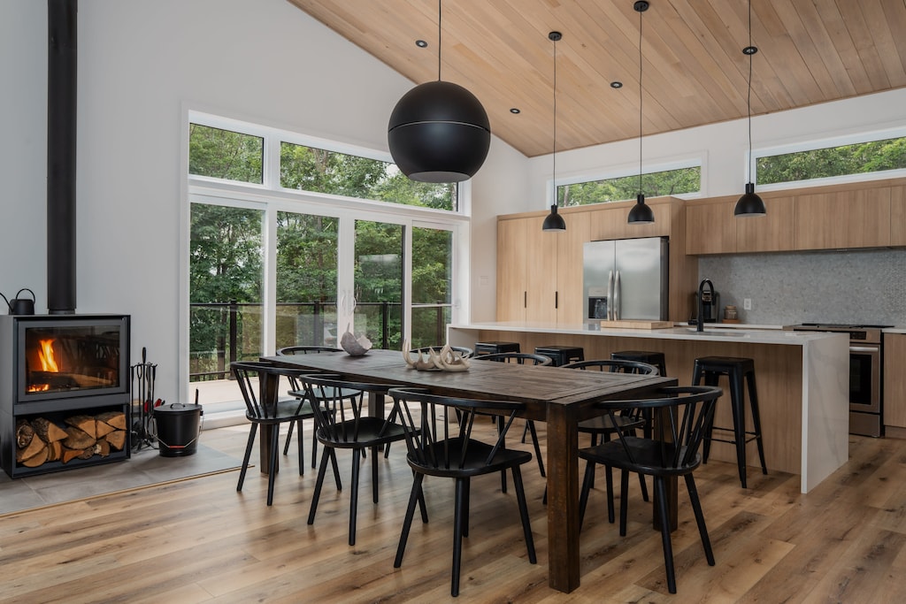 Luxury & comfort in our large Living area with the warmth of our wood burning fireplace