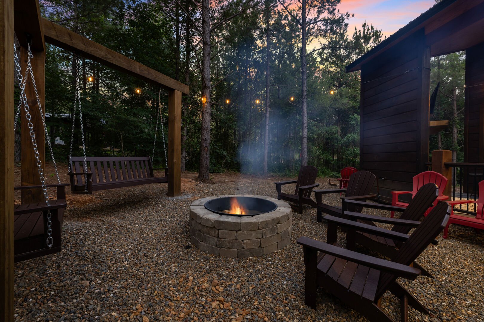 Fire pit with firewood provided