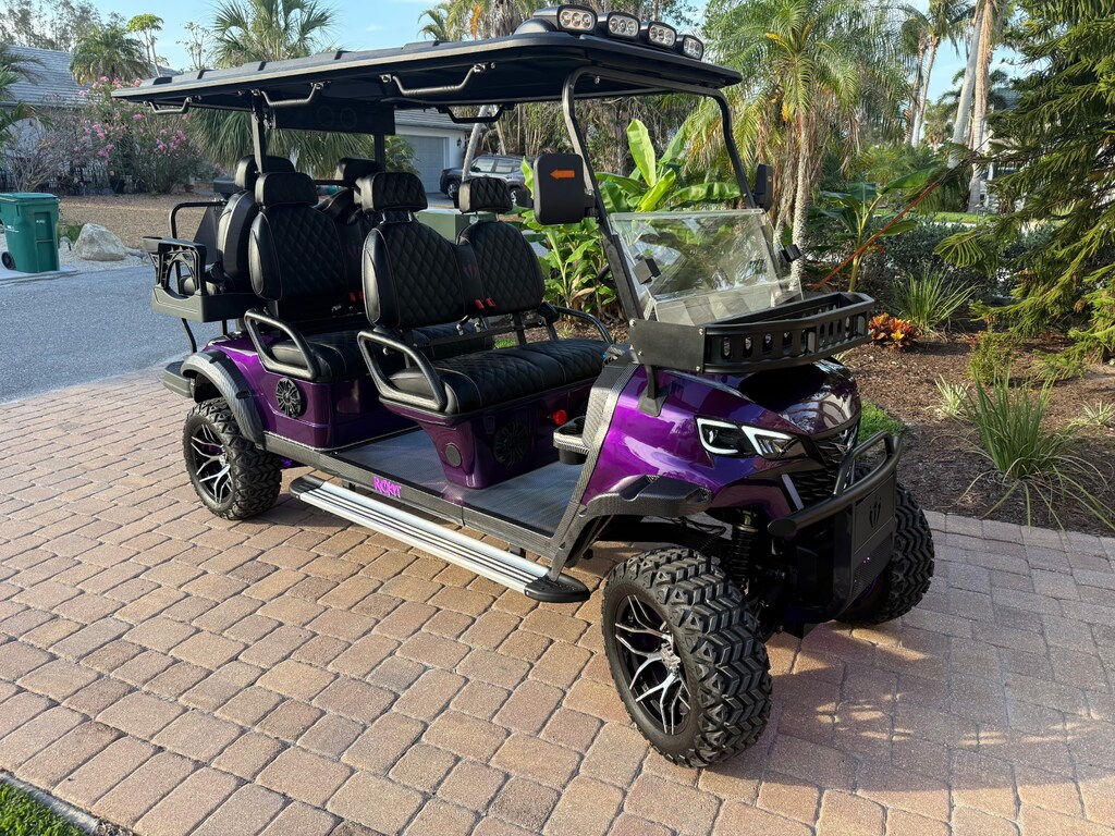 6-seater golf cart perfect for cruising to the beach and exploring or visiting local attractions.