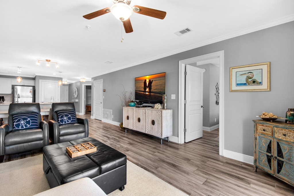 Living room with flat screen