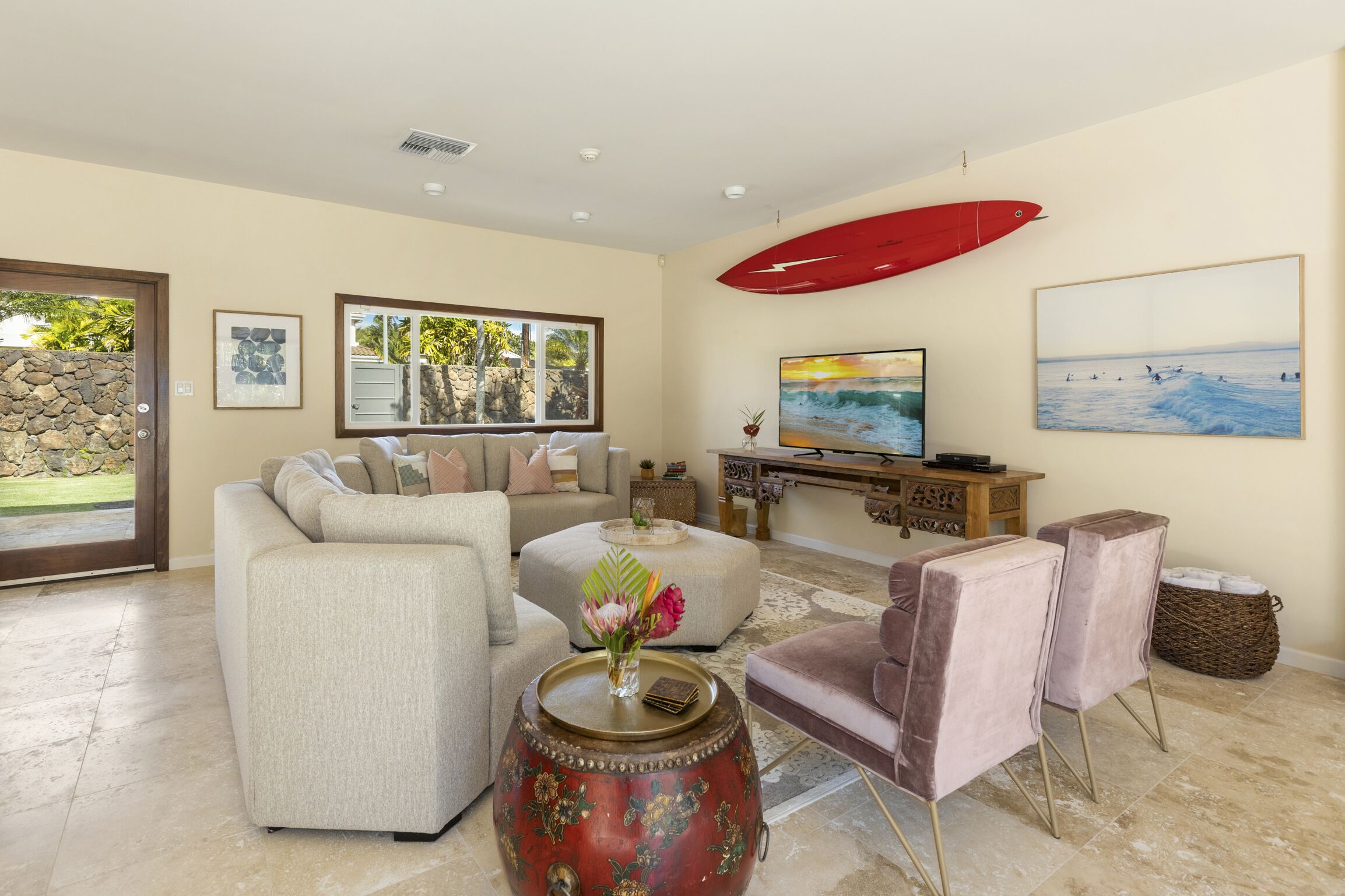 A space to unwind with soft tones, plush seating, and natural light.