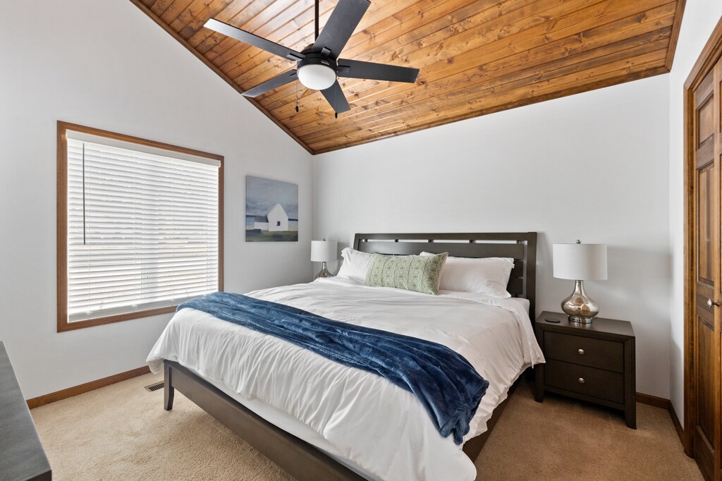 Bedroom 2 is on the upper level & has a king size bed.