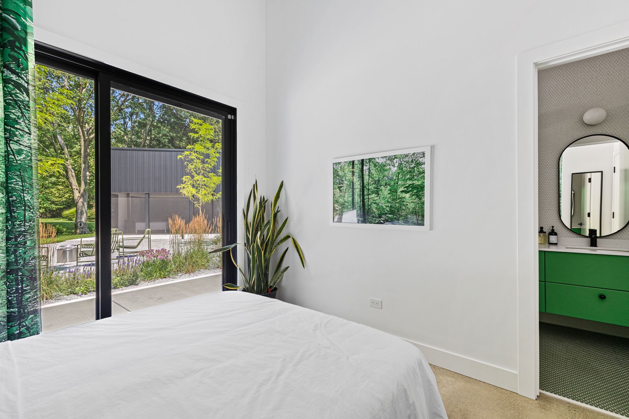 Each tranquil bedroom has private access to the courtyard.