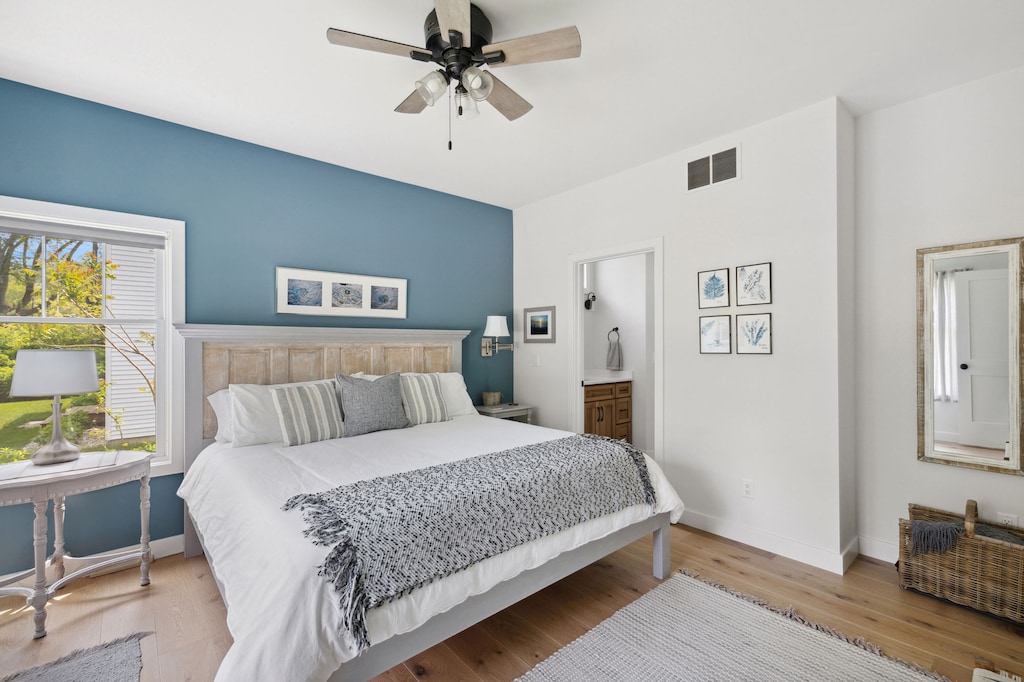 Unwind after a day of adventures in the spacious king-sized bed.