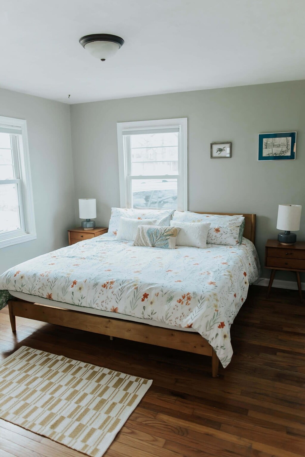 Step into our inviting bedrooms, where you'll find queen-size beds that promise utmost comfort, complemented by charming wall frames. Complete with bedside tables, lamps, and windows welcoming in natural light, these tranquil sanctuaries offer an ideal environment for a restful night's sleep. Treat yourself to the ultimate blend of comfort and style throughout your stay.