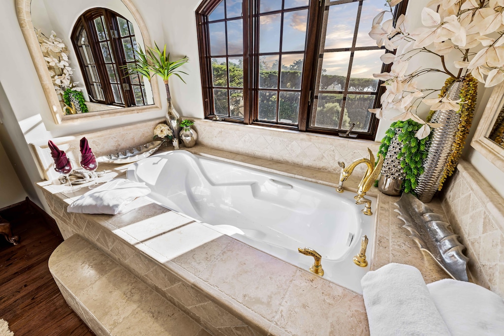 En Suite Primary Bath with Jetted Tub and Ocean View