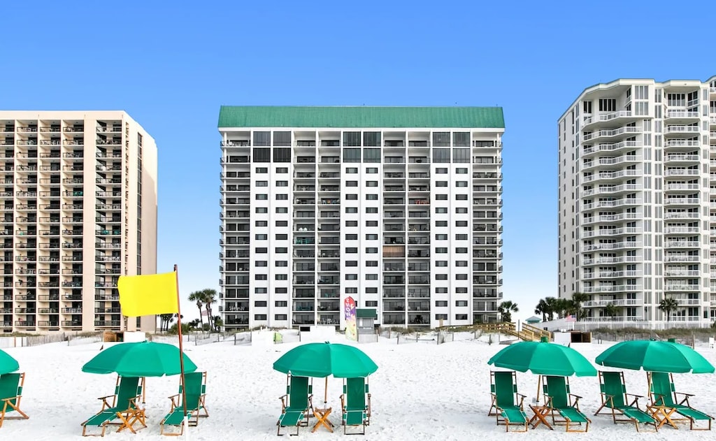 Beach view of Emerald Towers