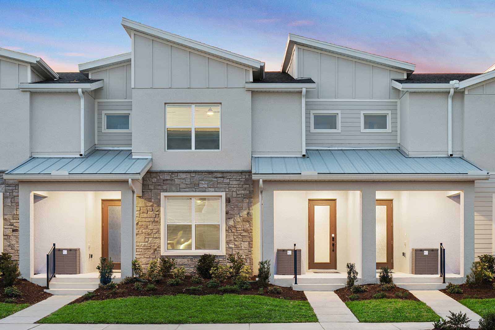 Front View at Twilight