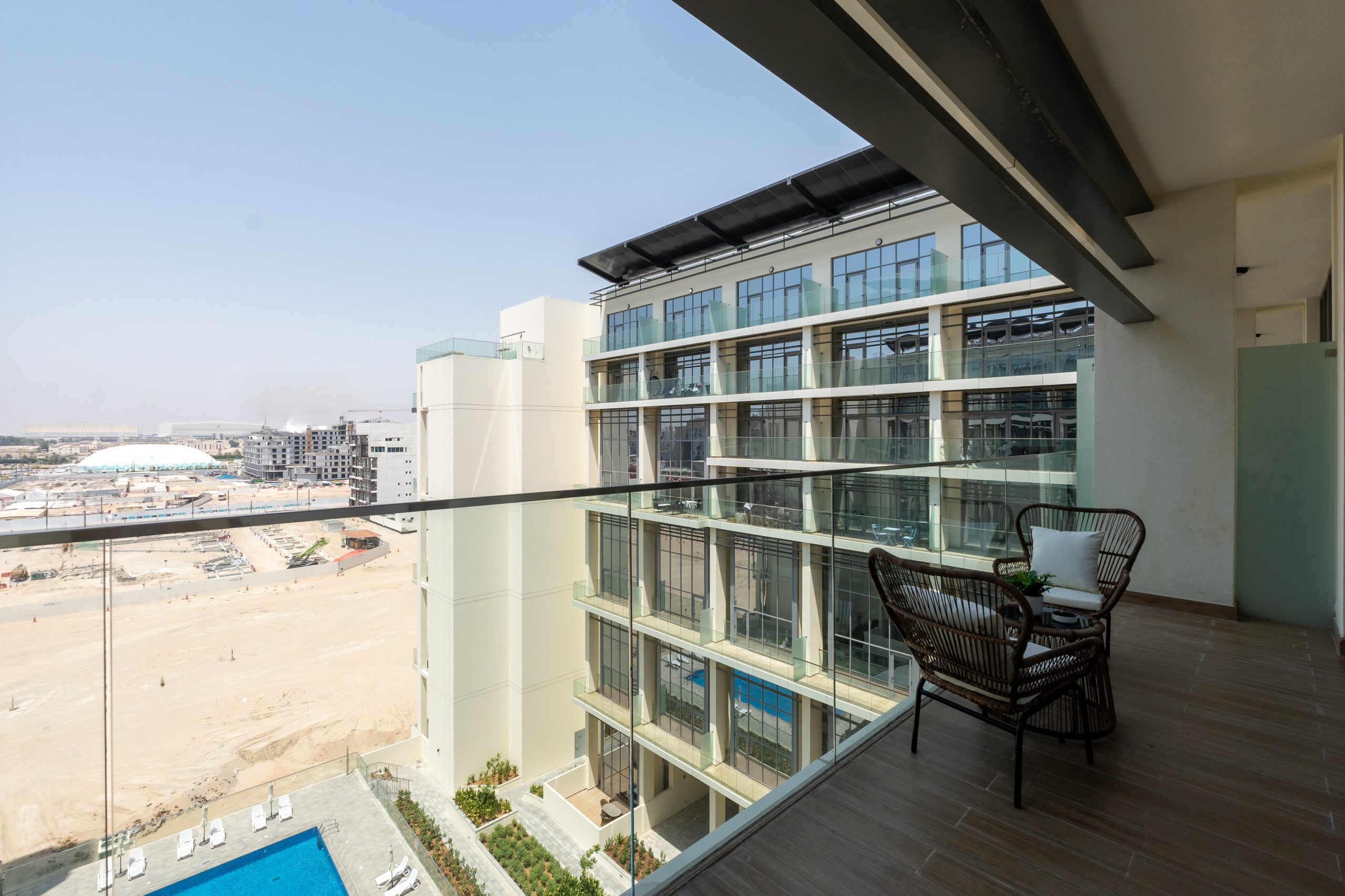 Urban 1BR in Masdar City w/ Pool View Balcony