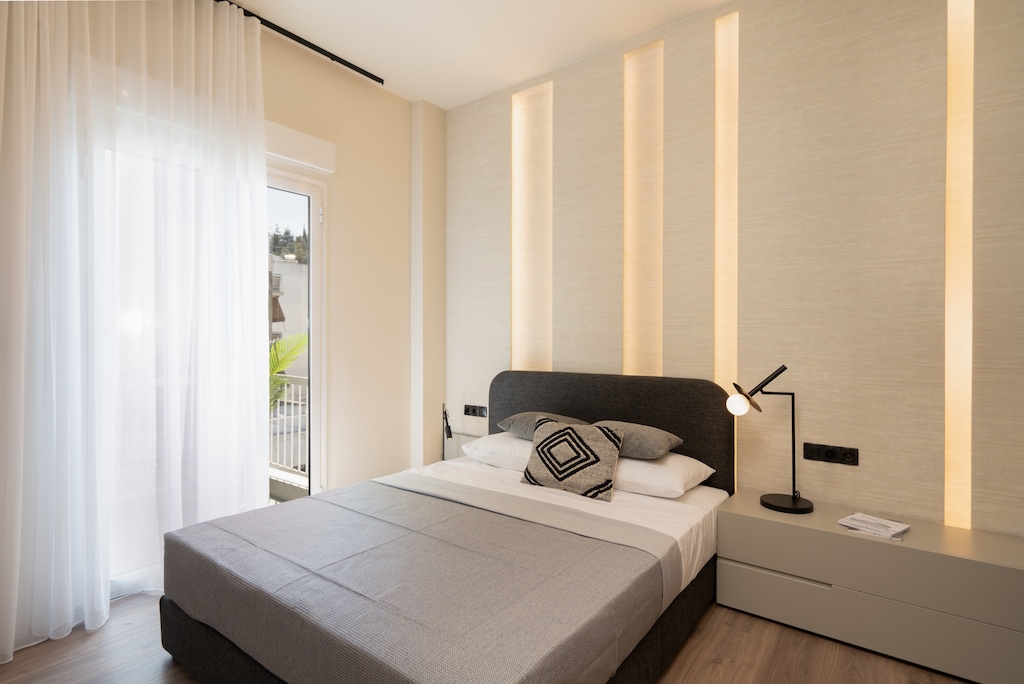 Enjoy a restful night's sleep on your comfortable double bed fitted with a high-quality mattress and bedding.