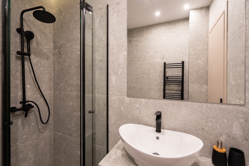 Relax and rejuvenate with the rain shower in the bathroom.