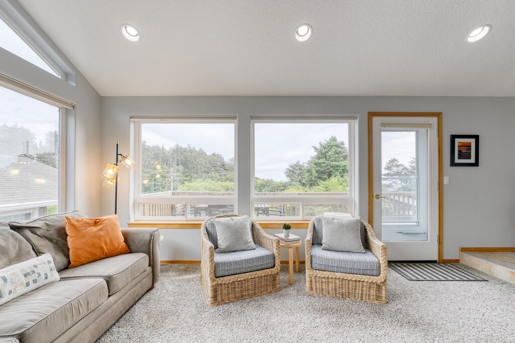 Living room bathed in natural light.