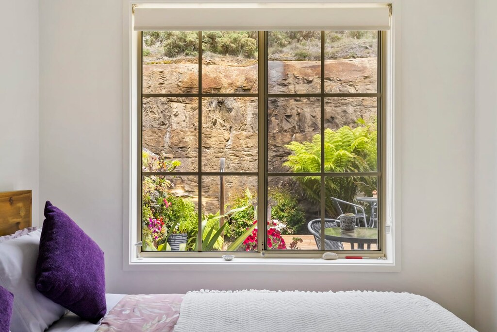 Looking out tothe peaceful backyard