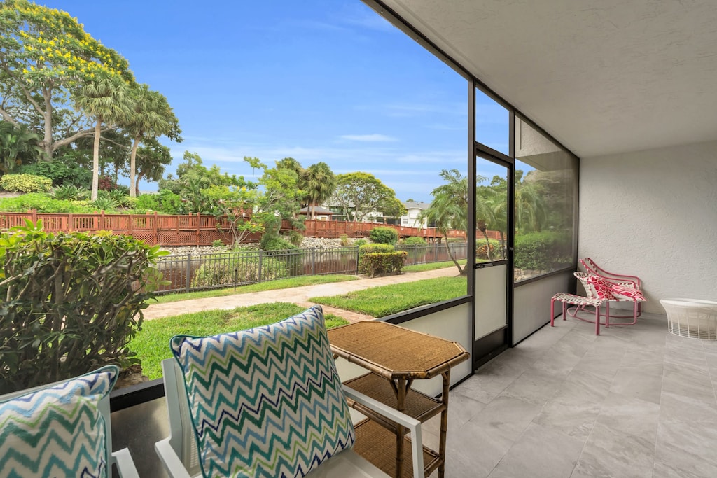 There are lake and resort views from this first floor condo