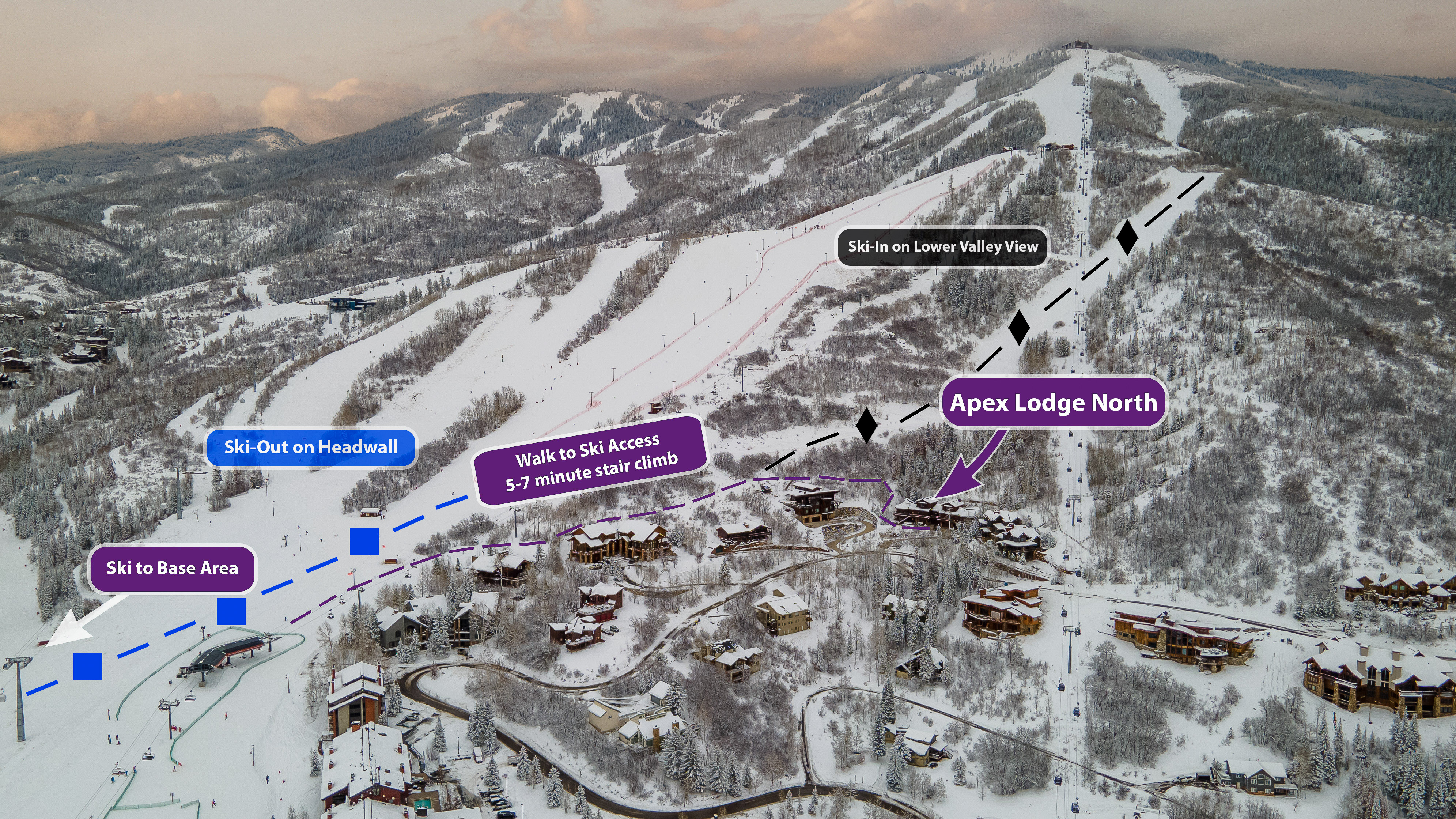 Winter Aerial View - Ski access for Apex Grande